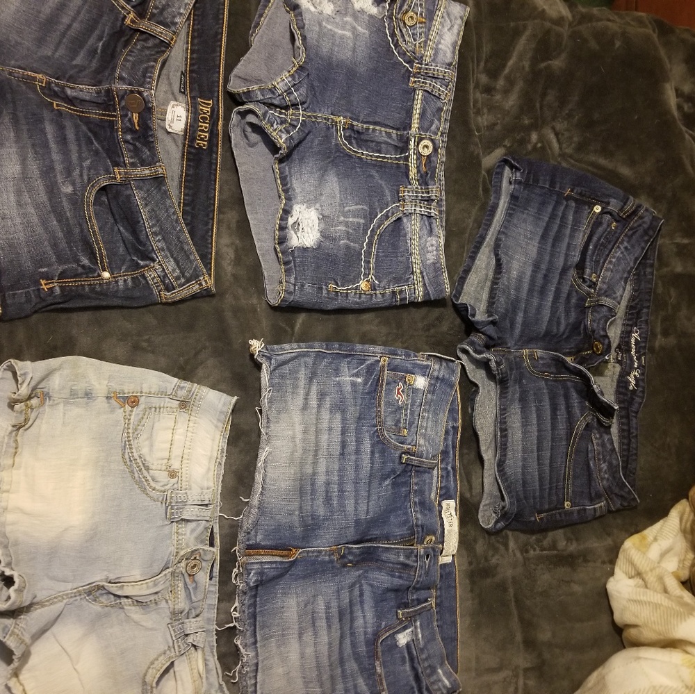 Hollister skirt and angels jean shorts all size 11